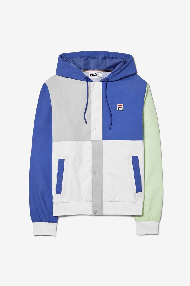 Fila Bunda Panske Bem Color Blocked Light Weight Modre/Biele/Siva - TBCHN7504